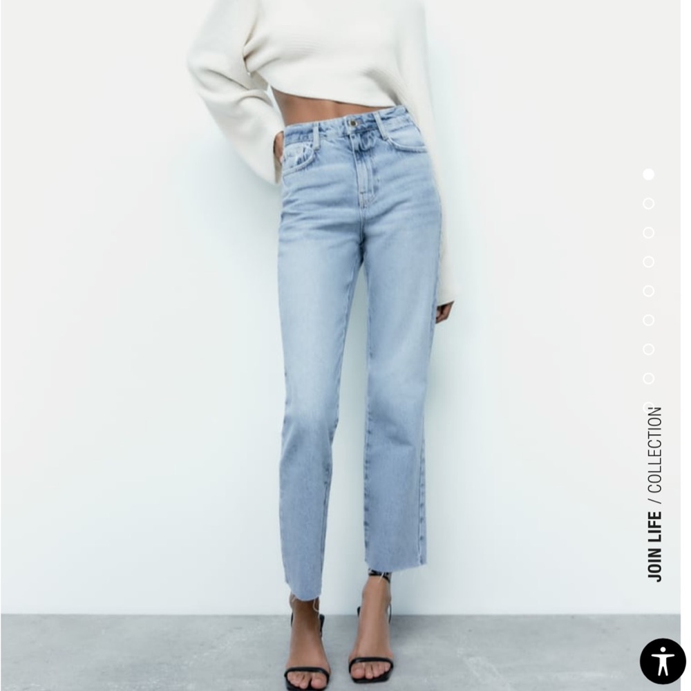 High Rise Five Pocket Jean Straight Leg